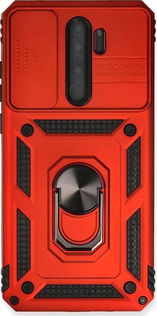 Xiaomi Redmi Note 8 Pro Kılıf Pars Lens Yüzüklü Silikon - Kırmızı