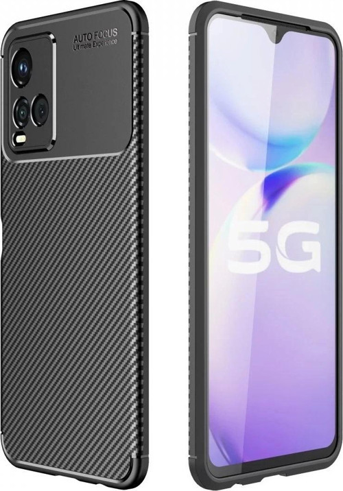 Vivo Y21S Kılıf Auto Focus Karbon Kapak - Siyah