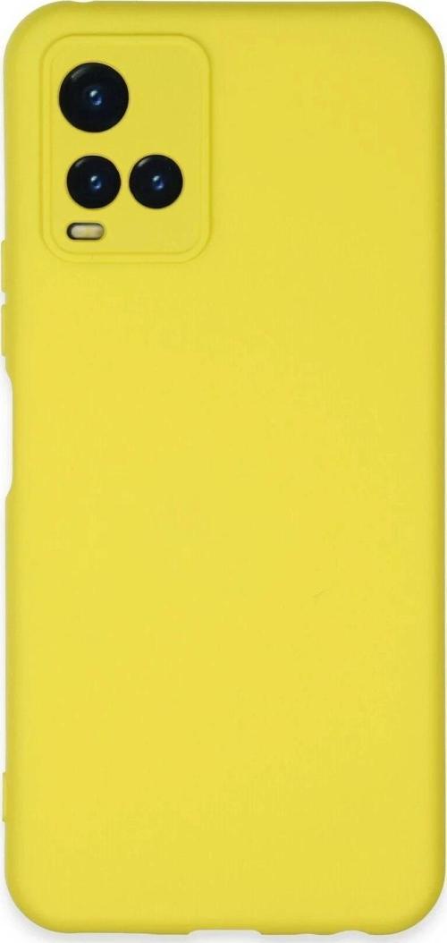 Vivo Y21S Kılıf Nano içi Kadife Silikon - Sarı