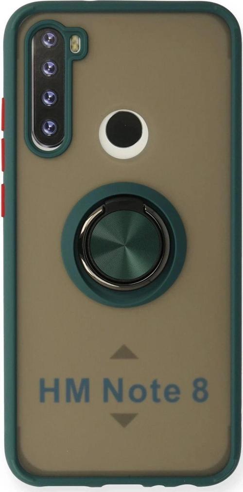 Xiaomi Redmi Note 8 Kılıf Montreal Yüzüklü Silikon Kapak - Yeşil
