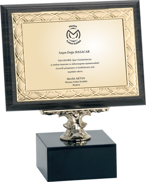 - Ahşap Plaketler - PL-060-M B - 15x20 cm