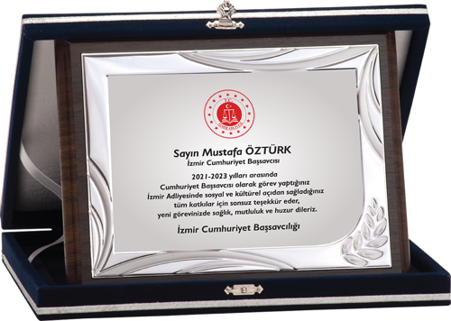 - Ahşap Plaketler - PL-123-M B - 18x24 cm