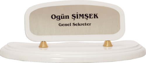 - Ahşap ve Cam Masa İsimlikleri - YZ-001 A - 10 cm