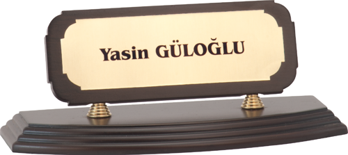 - Ahşap ve Cam Masa İsimlikleri - YZ-006 A - 10 cm
