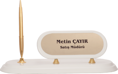 - Ahşap ve Cam Masa İsimlikleri - YZ-012 A - 10 cm