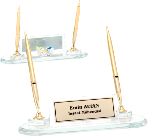 - Ahşap ve Cam Masa İsimlikleri - YZ-027 A - 10 cm