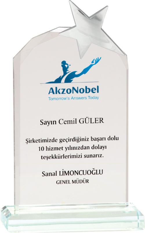 - Cam Plaketler - CM-006 B - 12x20 cm