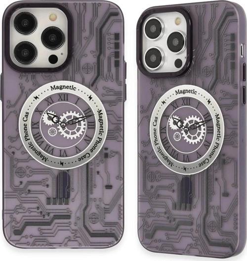 iPhone 14 Pro Max Kılıf Apollo Magneticsafe Desenli Kapak - Apollo Mor - 5
