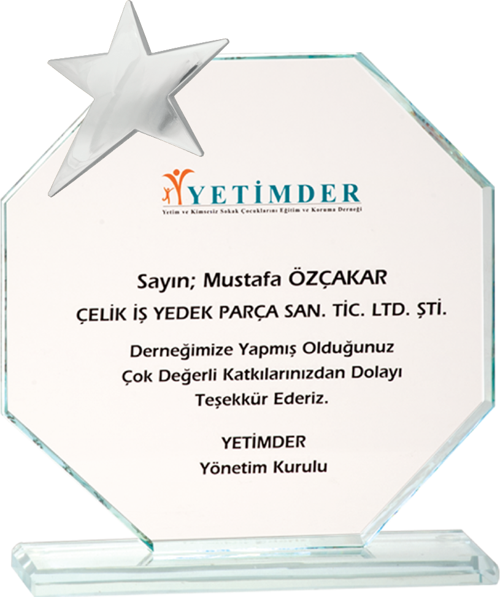 - Cam Plaketler - CM-014 B - 18x21 cm