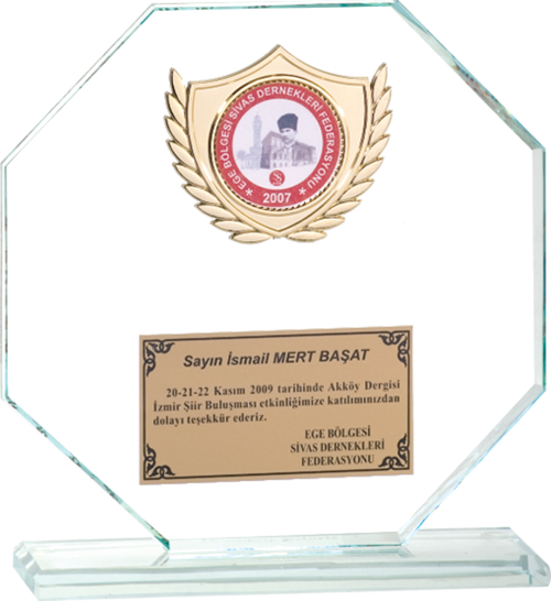 - Cam Plaketler - CM-017 A - 18x19 cm