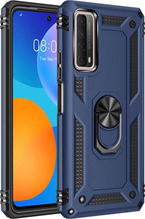Huawei P Smart 2021 Kılıf Sofya Yüzüklü Silikon Kapak - Lacivert