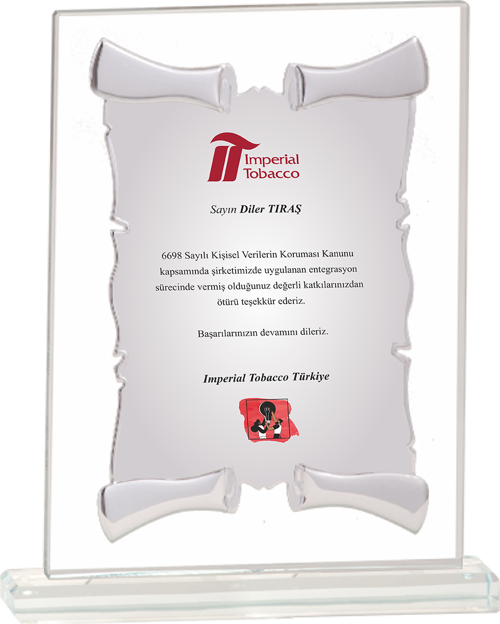 - Cam Plaketler - CM-035-M B - 18x21 cm