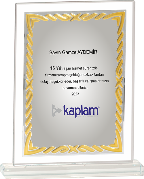 - Cam Plaketler - CM-044-M A - 18x21 cm