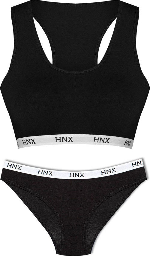 Siyah Lastikli Spor Sütyen Ve Bikini Kadın Külot