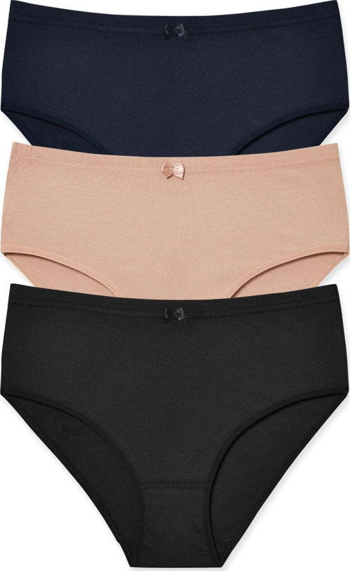 3'Lü Kaşkorse Yüksek Bel Büyük Beden Kadın Külot