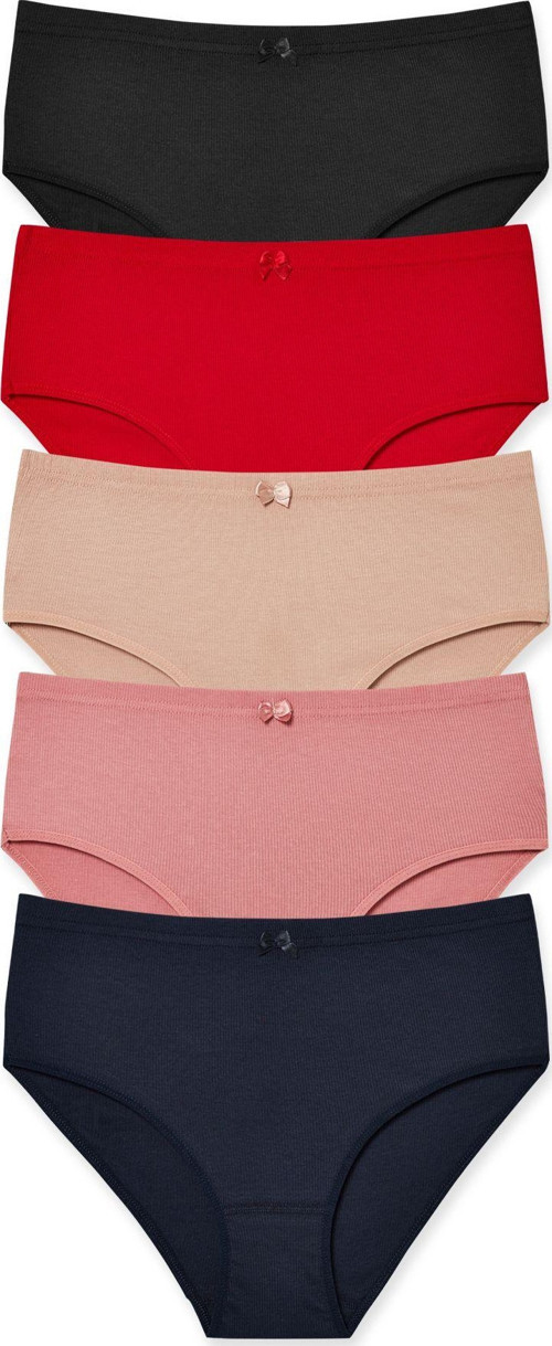 5'Li Kaşkorse Yüksek Bel Büyük Beden Kadın Külot