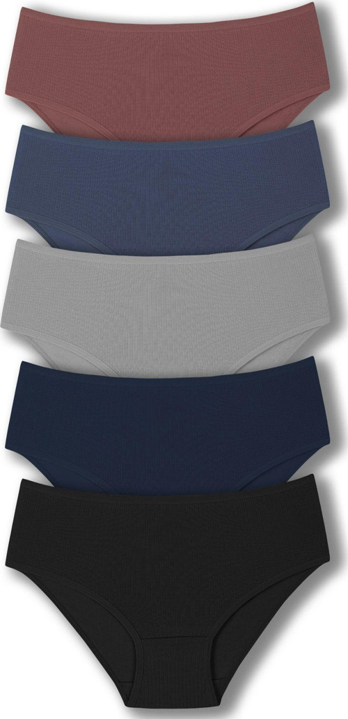 5'Li Pamuklu Fitilli Yüksek Bel Büyük Beden Kadın Külot