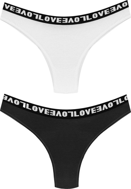 2'Li Love Lastikli Brazil Kadın Külot
