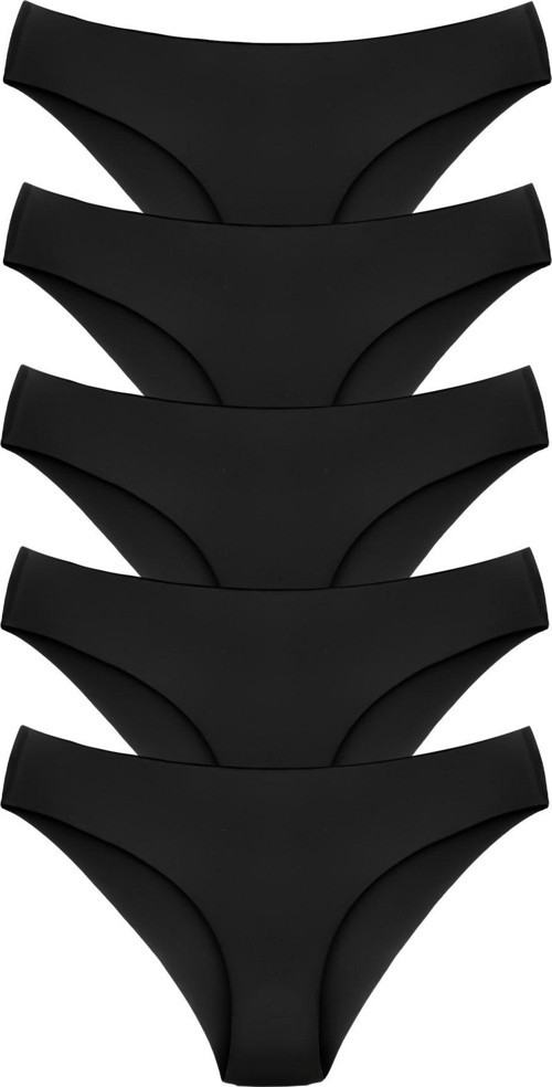 5'Li Interlok Kumaş Lazer Kesim Dikişsiz Iz Yapmaz Slip Kadın Külot