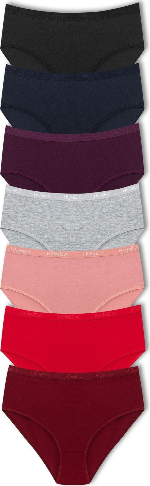 7'Li Pamuklu Yüksek Bel Büyük Beden Kadın Külot