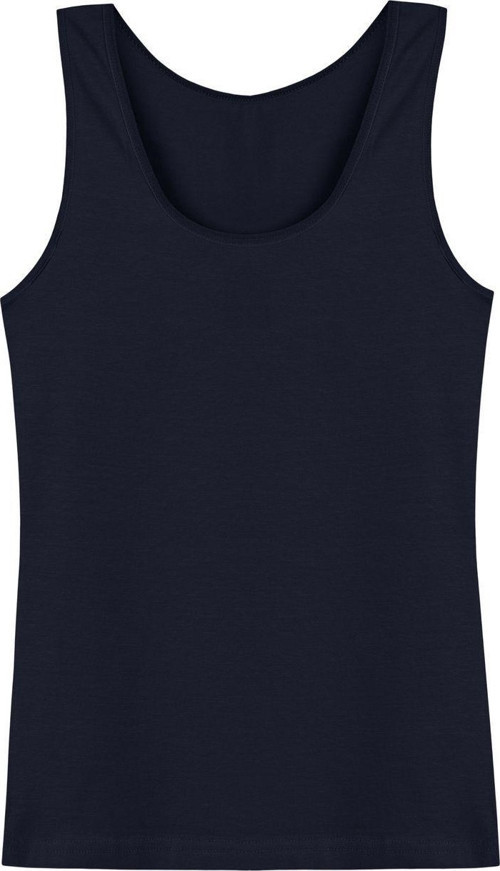 Lacivert Pamuklu Büyük Beden Kalın Askılı Kadın Atlet