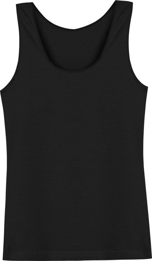 Siyah Pamuklu Büyük Beden Kalın Askılı Kadın Atlet