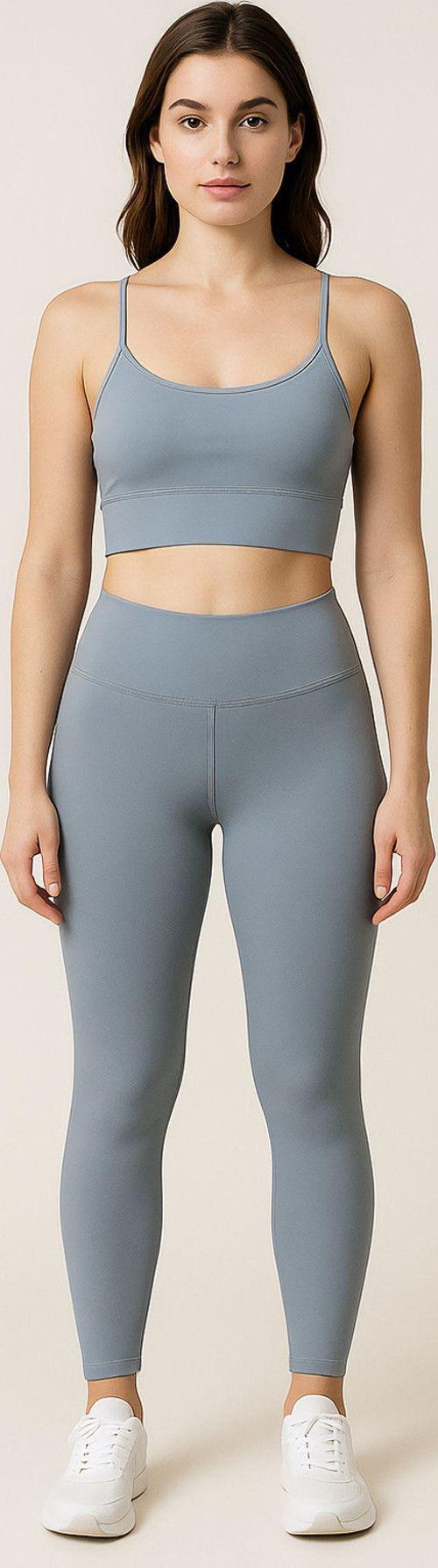 Kadın Yüksek Bel Toparlayıcı Tam Boy Spor Tayt | Navy