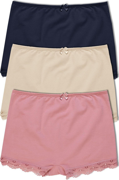 3'Lü Dantel Detaylı Pamuklu Kadın Tayt Şort