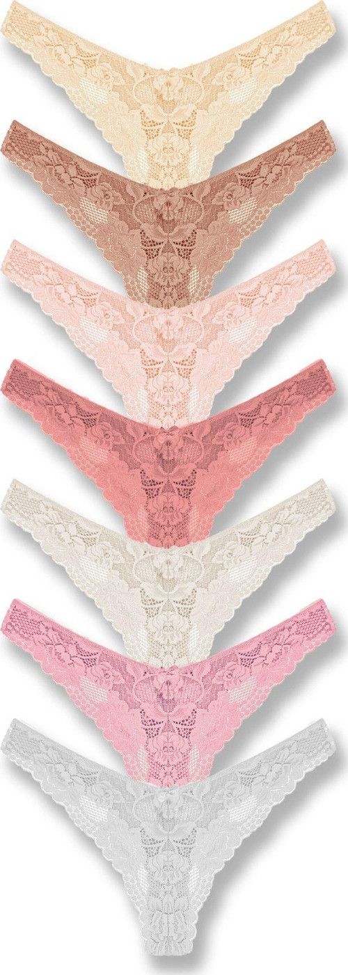 7'Li Dantelli Yüksek Bel Brezilya Kesim Tanga Kadın Külot