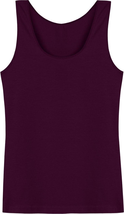 Mor Pamuklu Büyük Beden Kalın Askılı Kadın Atlet