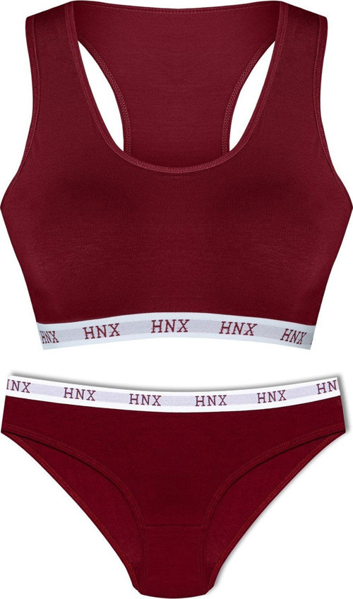 Bordo Lastikli Spor Sütyen Ve Bikini Kadın Külot
