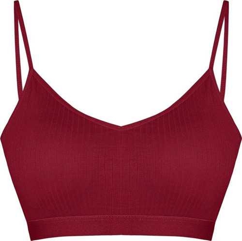 Bordo Kaşkorse Ince Askılı Pedli Kadın Büstiyer
