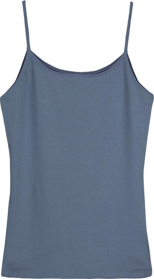 Denim Pamuklu Ince Askılı Fitilli Kadın Atlet