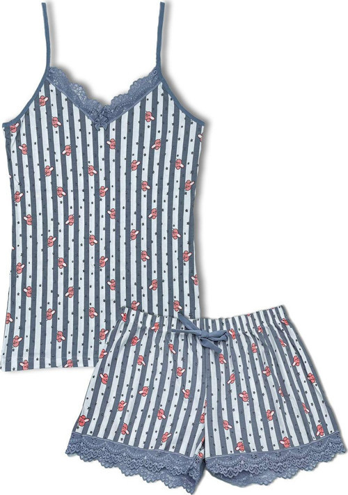 Sur Dantel Ince Askılı Atlet Şort Kadın Pijama Takım