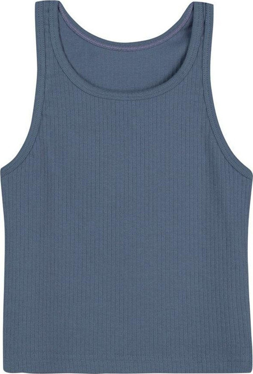 Denim Pamuklu Kalın Askılı Crop Kadın Atlet