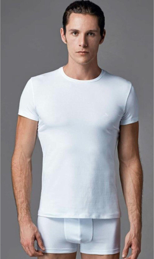 Erkek Beyaz 2'Li Compact O Yaka T-Shirt Es011503