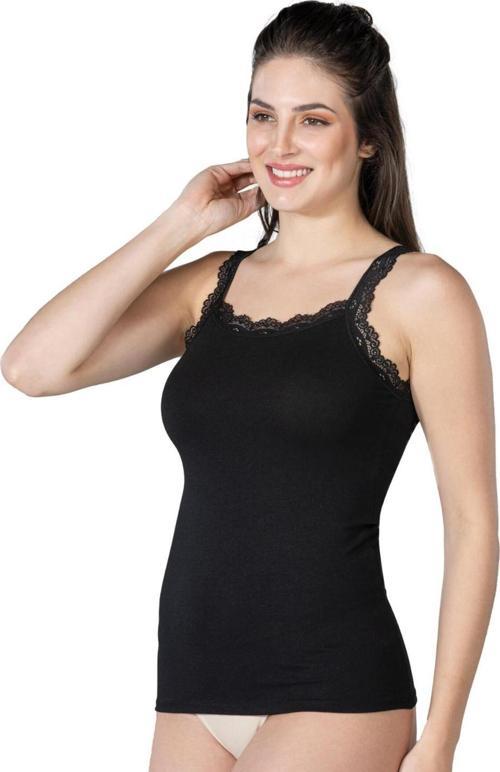 Siyah Mı 1411 Modal Cotton Dantelli Atlet
