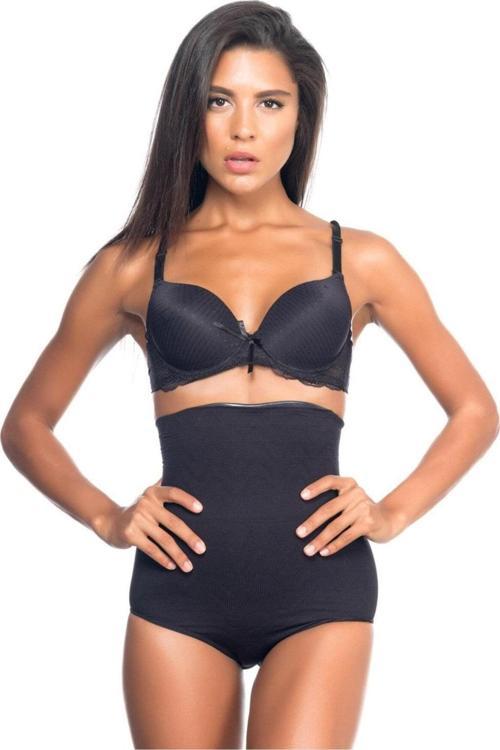 Siyah Mı 2079 Yüksek Bel Desenli Double Slip Korse