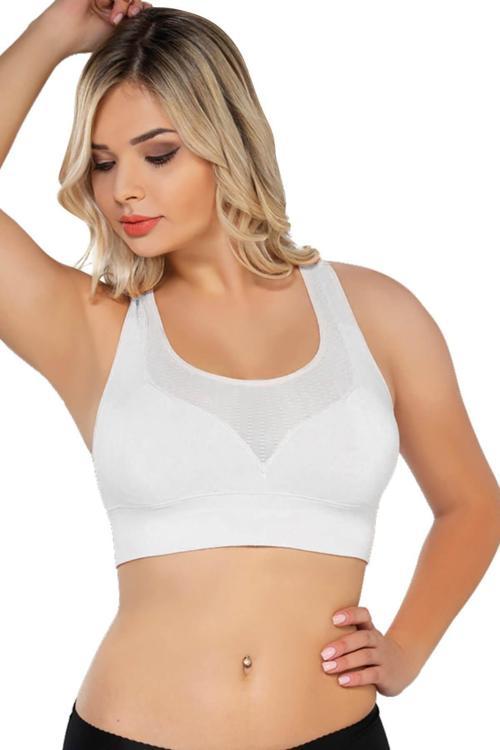 Beyaz Mı 4027 Seamless Tül Pedli Toparlayıcı Büstiyer