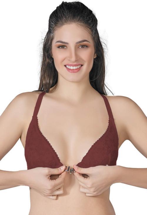 Bordo Mı 187 B Önden Açılır Balenli Sporcu Sütyen