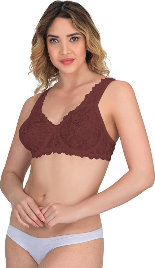 Bordo Mı 178 B Balenli Dantelli Sütyen