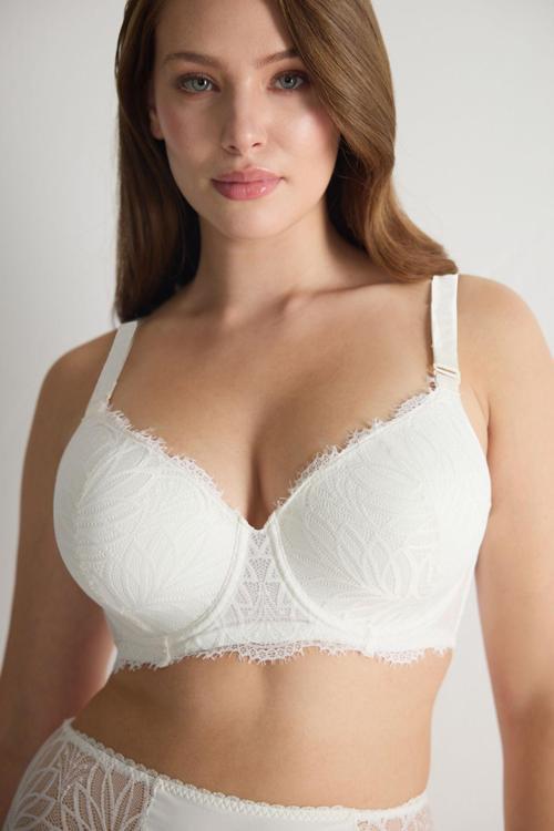Motifli Dantelli Destekli Toparlayıcı Sütyen