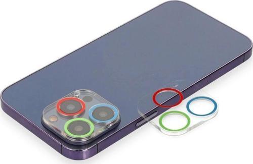 iPhone 13 Pro Renkli Kamera Lens Koruma Cam - Mavi-Yeşil