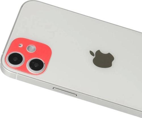 iPhone 12 Rainbow Kamera Lens Koruma Cam - Kırmızı