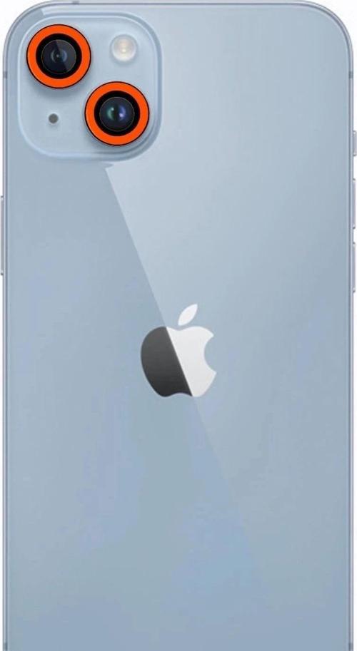 iPhone 13 Neon Fosforlu Kamera Lens - Turuncu