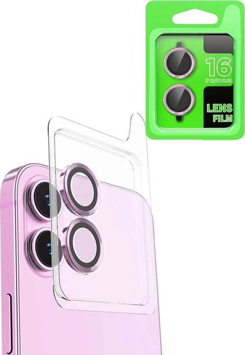 iPhone 16 Raze Metal Kamera Lens - Pembe