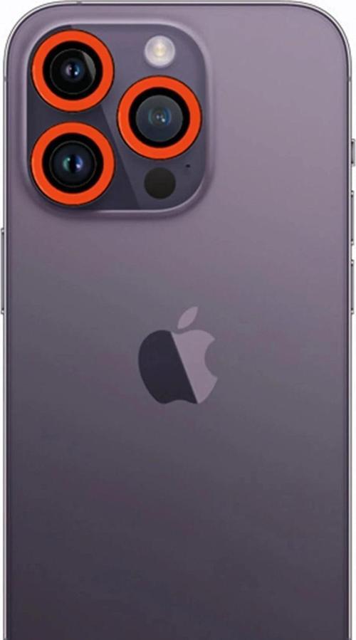 iPhone 12 Pro Max Neon Fosforlu Kamera Lens - Turuncu