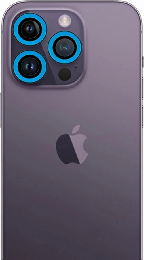 iPhone 12 Pro Max Neon Fosforlu Kamera Lens - Mavi