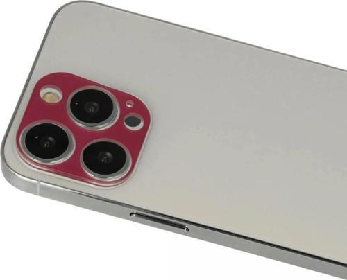 iPhone 13 Pro Max Rainbow Kamera Lens Koruma Cam - Koyu Kırmızı