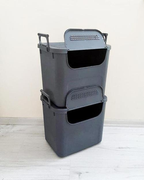 Motek  Mybox 2x30 Litre Kulplu Çok Amaçlı Organizer Saklama Kutusu-MT-35